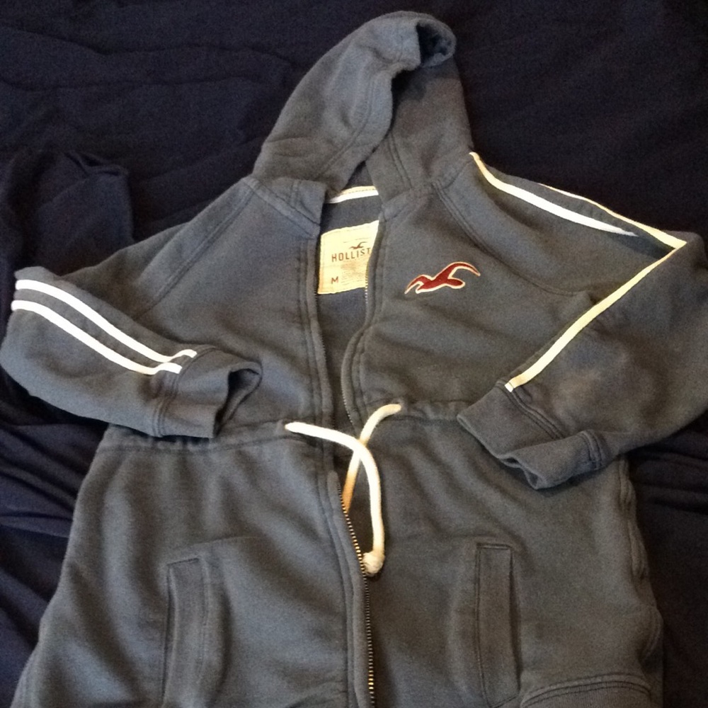Hollister 3/4 sleeve full zip up hoodie